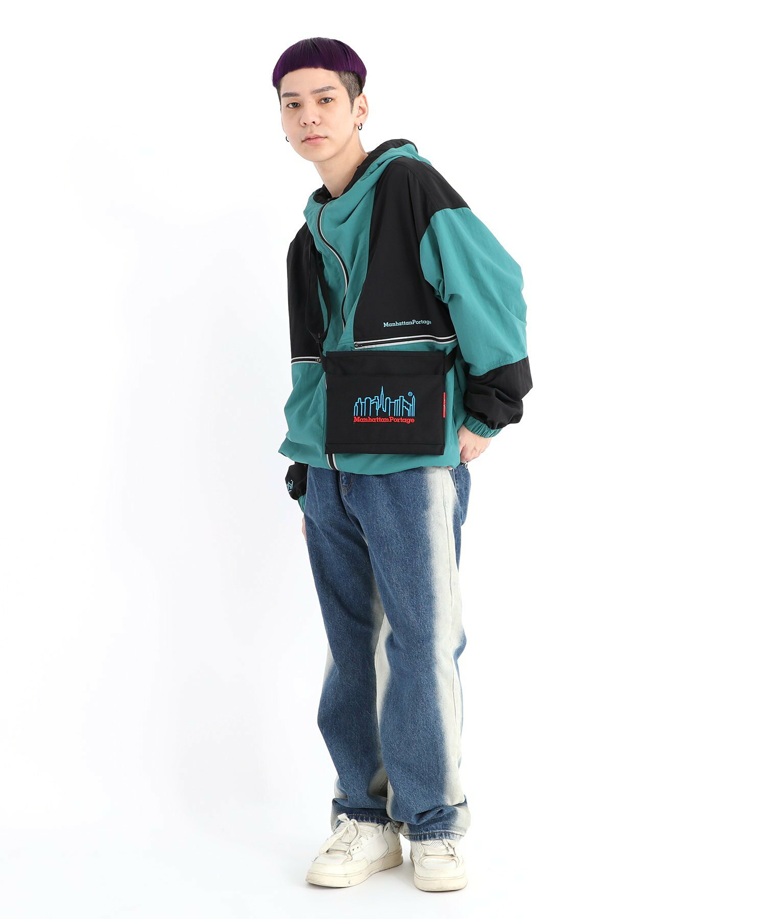 6030-3EMBNEON Ithaca Shoulder Bag 3D Embroidery Neon